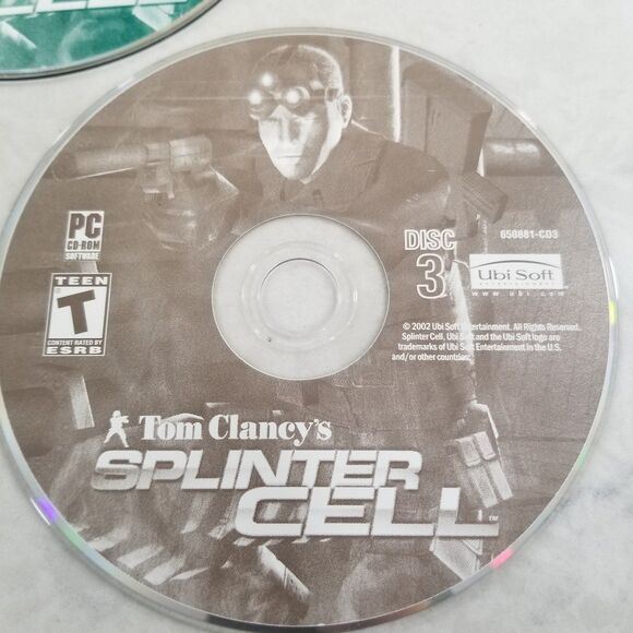 Tom Clancy's Splinter Cell 2002 UbiSoft 3-CD Set pc game disc's only - Picture 4 of 6